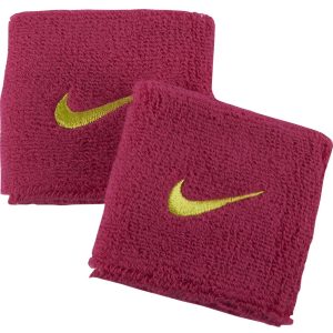 Nike Swoosh Wristbands 2 Pk, Fireberry/Atomic Green, Onesize, Nike